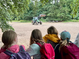 Kinder beim Beobachten von Wildtieren
