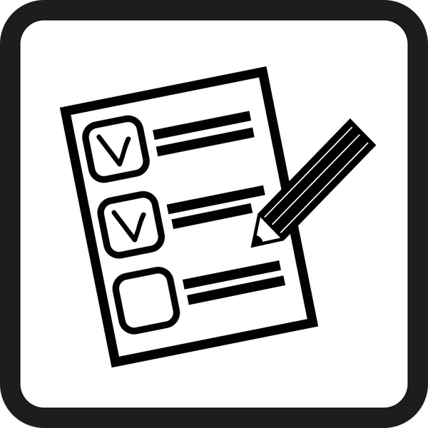 Piktogramm Schreibtafel mit Stift