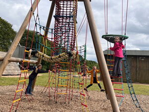 Kinder beim Wandern im Park