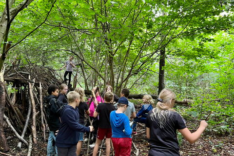 Schulkinder im Wald
